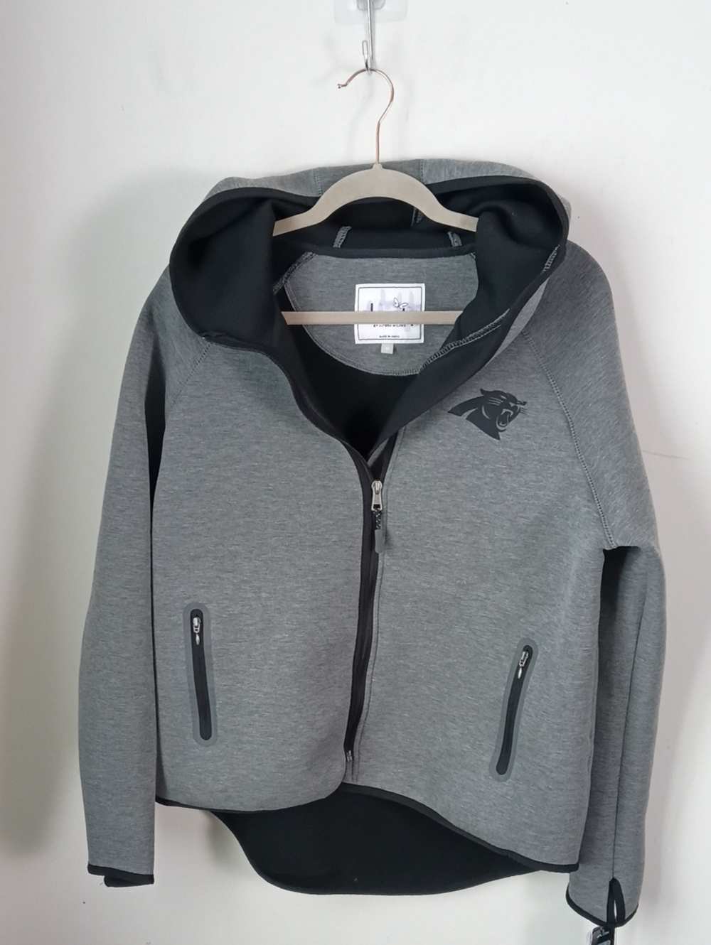 Touch by Alyssa Milano Grey Hooded Tech Jacket with Black Lining